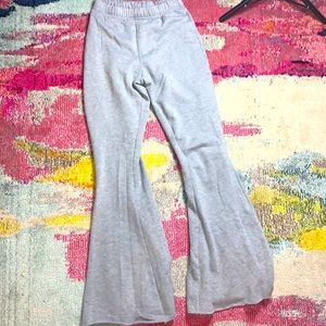 It is a gray pare of the softest leggings ever. It is also flare.